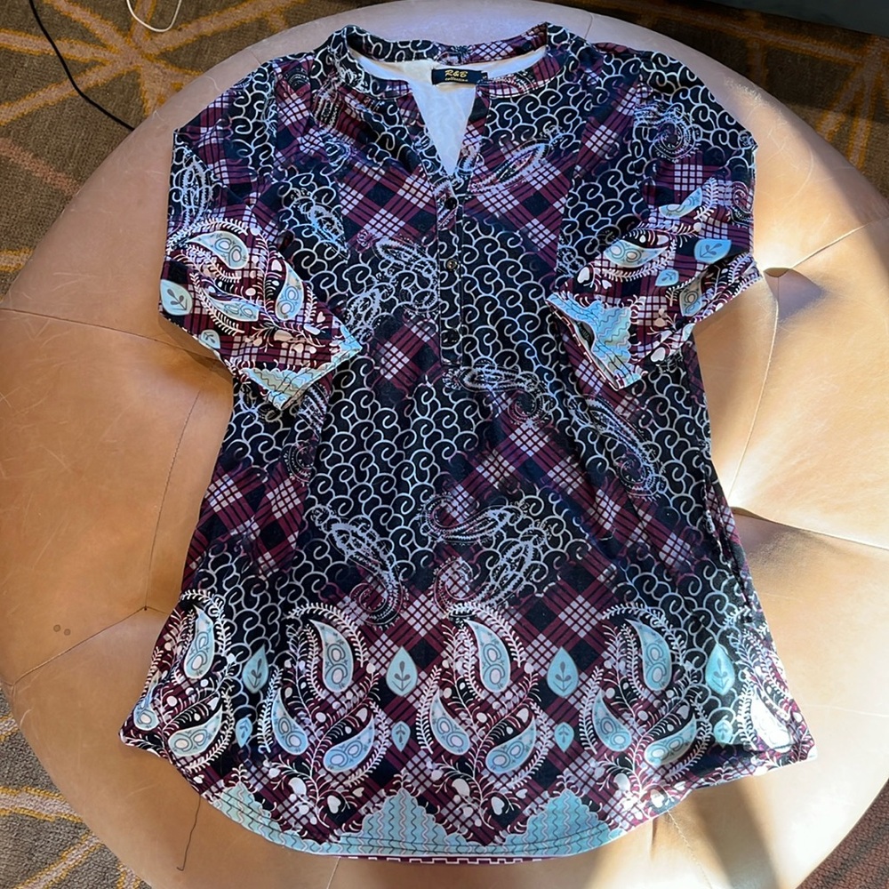 Paisley Shirt Dress - S